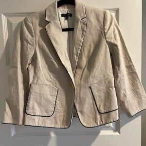 Ann Taylor Cream Linen Blazer size 4p